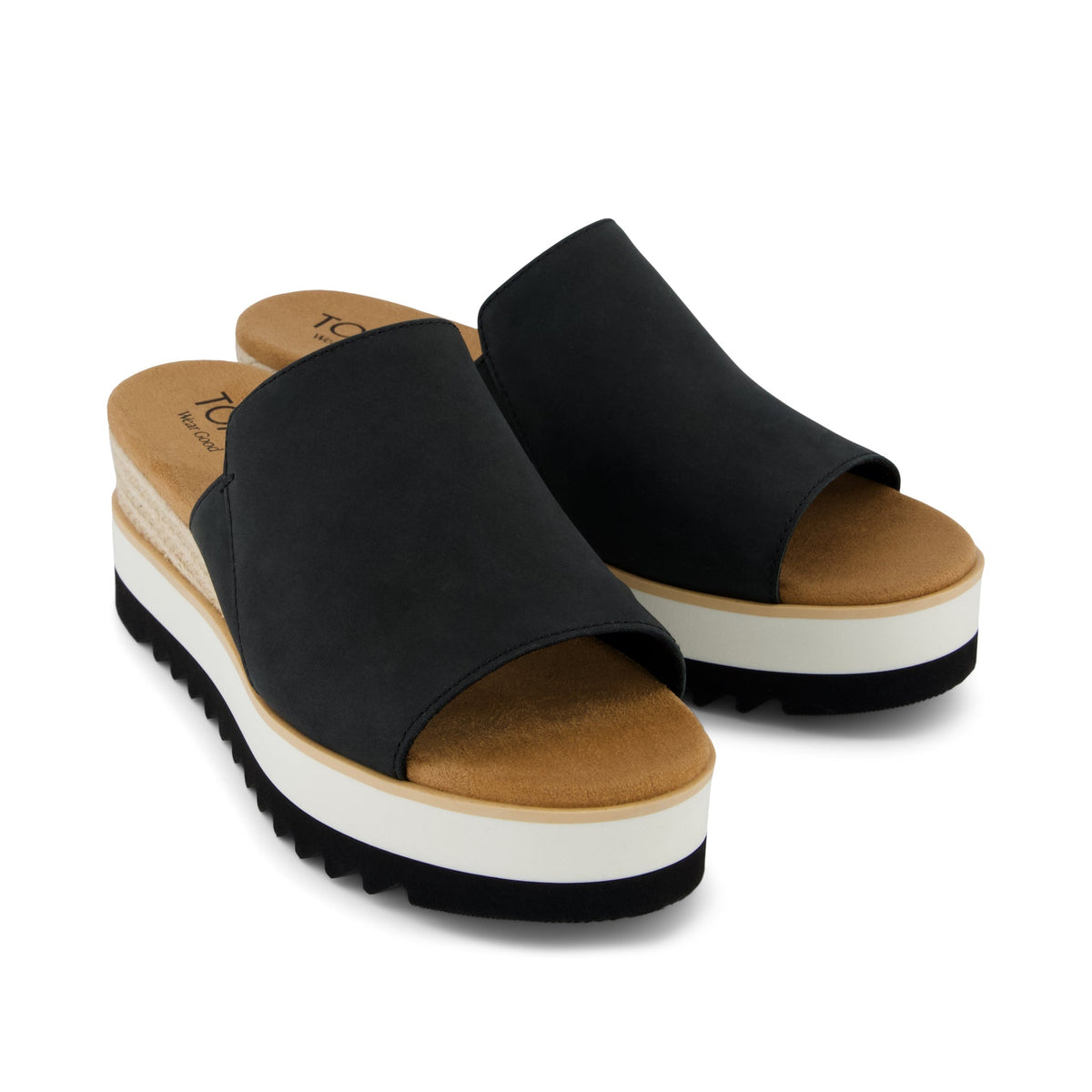Diana Mule Wedge Sandal Black Leather - sneakers - view 3