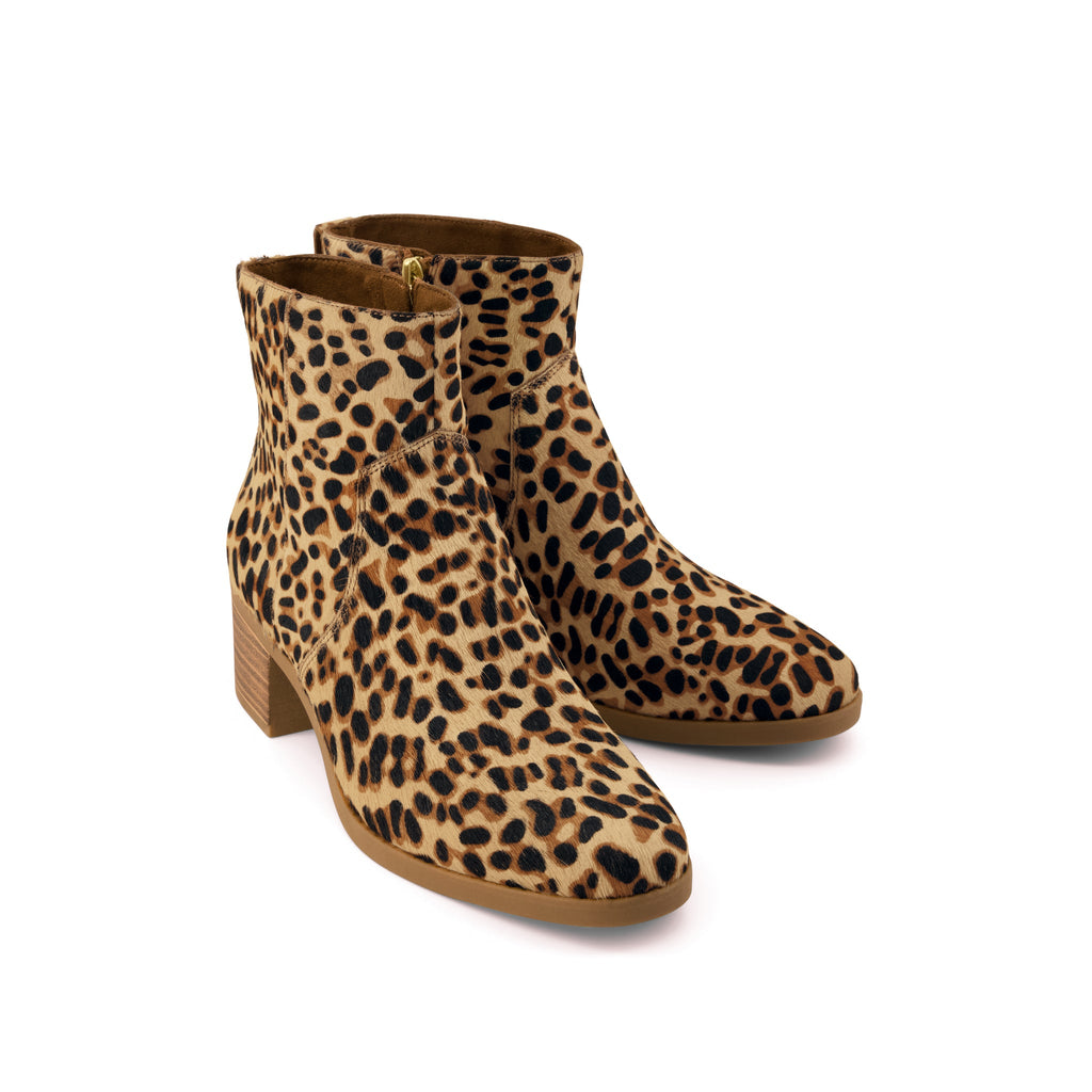 Womens Delilah Heeled Boot Brown Sugar Leopard Print Hair Leather - boots - view 3