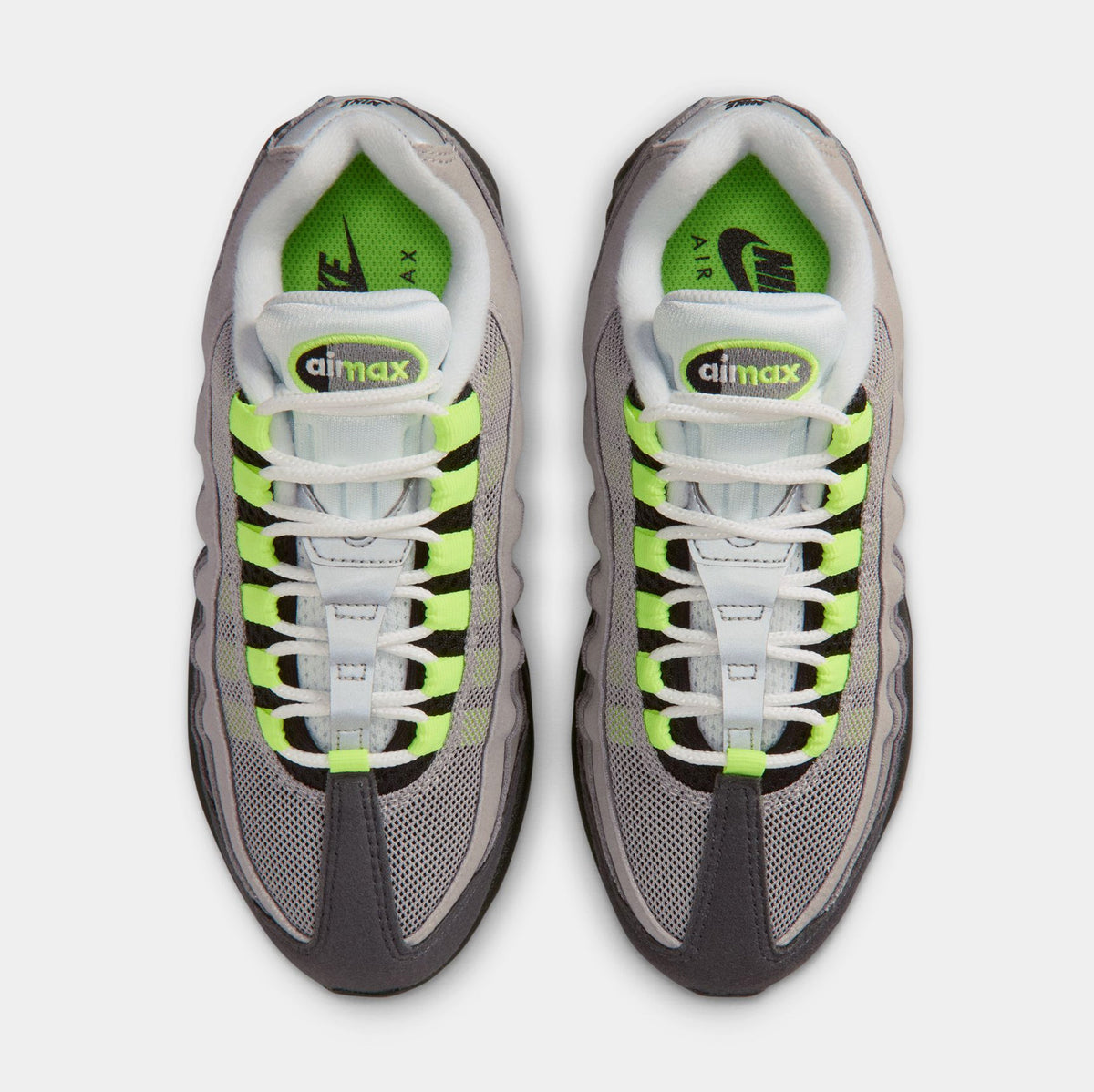 Air Max 95 Big Bubble Neon Grade School Running Shoes (Black/Neon Yellow/Anthracite/Light Graphite) - sneakers - view 2