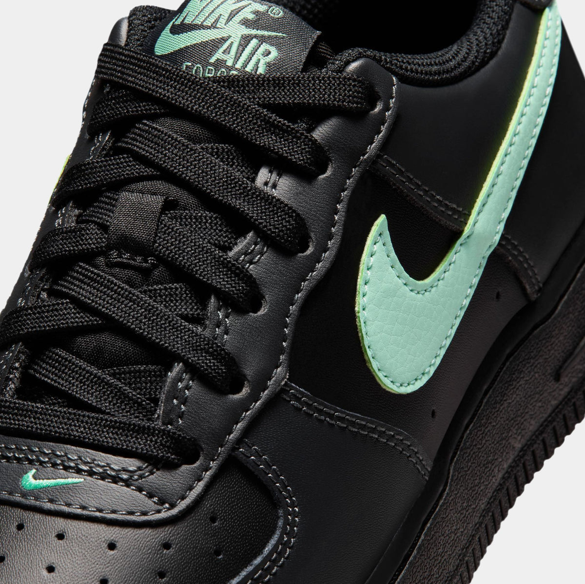 Air Force 1 Grade School Lifestyle Shoes (Black/Arctic Green/Anthracite) - sneakers - view 5